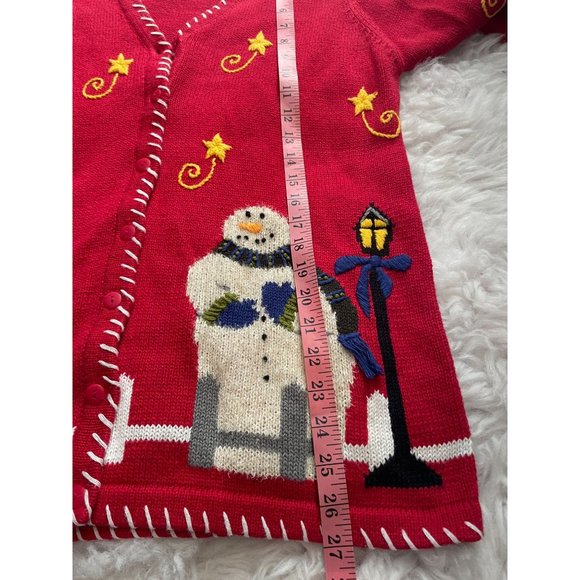 The Quacker Factory Holiday Christmas Cardigan Sweater Size S - Picture 8 of 9